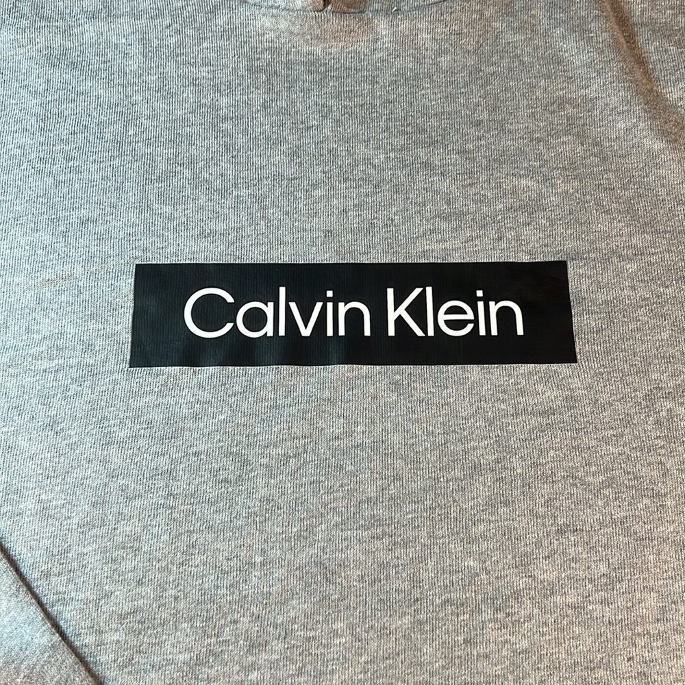 Calvin Klein Light Gray Pullover Lightweight Hoodie Sz XL - Picture 2 of 6